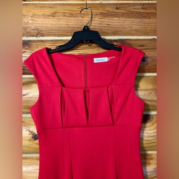 Calvin Klein True Red Sheath Dress Size 4 - Picture 3 of 11